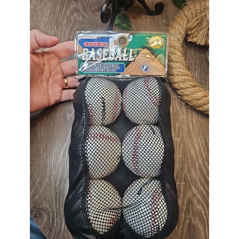 Franklin 6 Pack Baseballs Official Size & Weight Cork Rubber Core Practice Balls